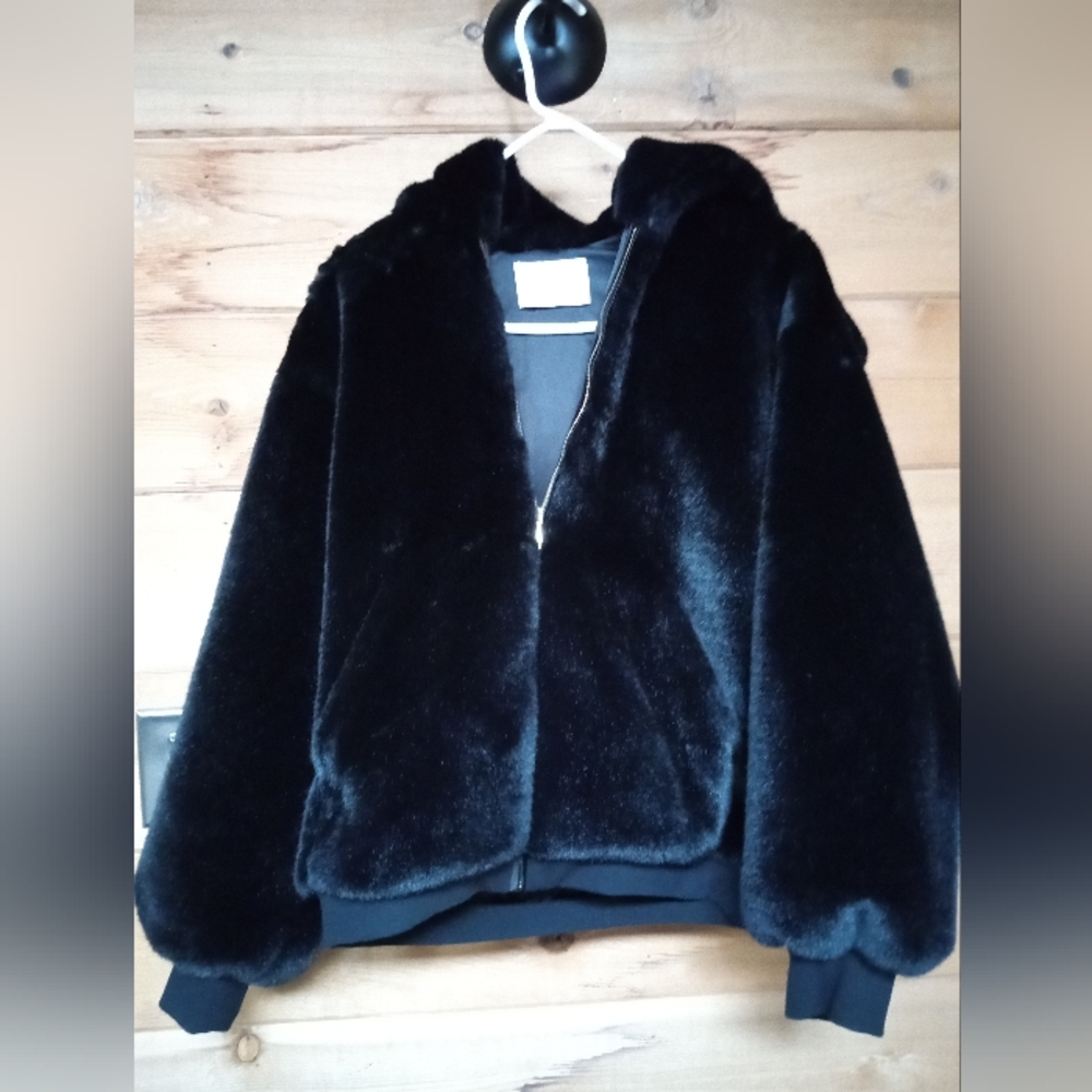 Selkie Black Caviar Faux Fur Coat